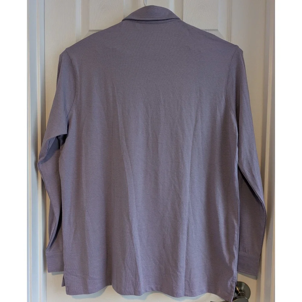 NWT Greyson Mens XL Long Sleeve Polo Shirt Purple brrr Cooling Golf Wolf Logo - Picture 3 of 7